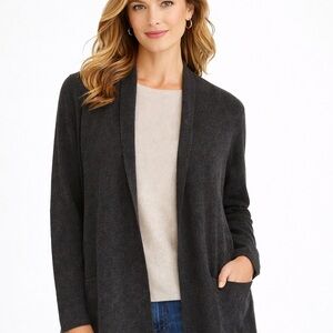 Eileen Fisher Open-Front Knit Cardigan | Tencel Silk Blend | Petite Small / PP